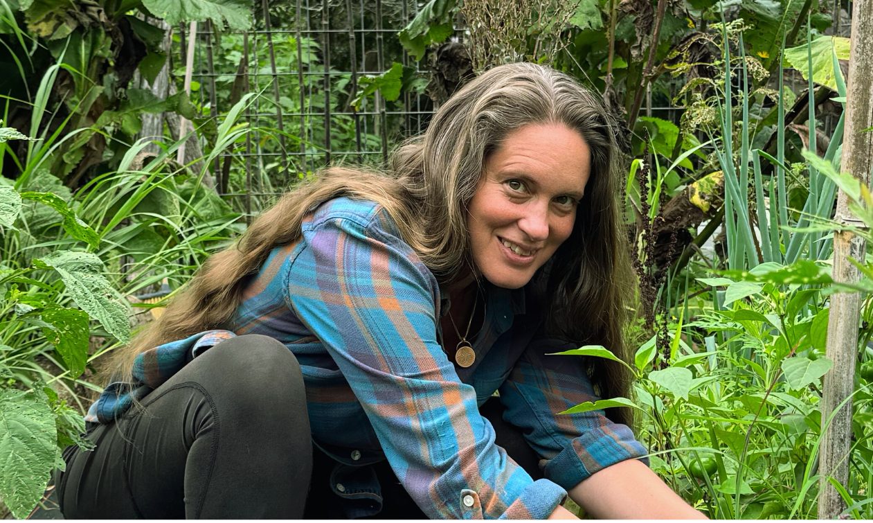 Katherine Parker on the farm